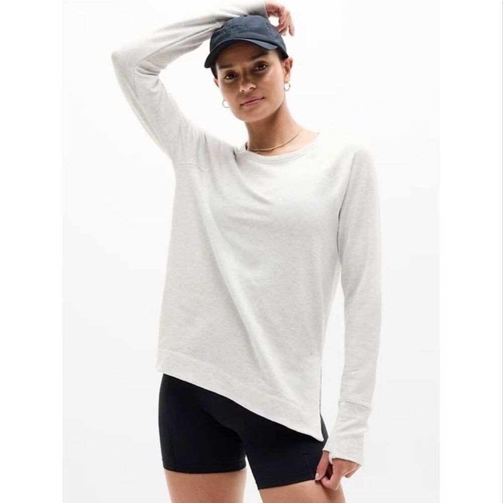Athleta Coaster Luxe Recover Pullover Sweatshirt gray Womens S NEW